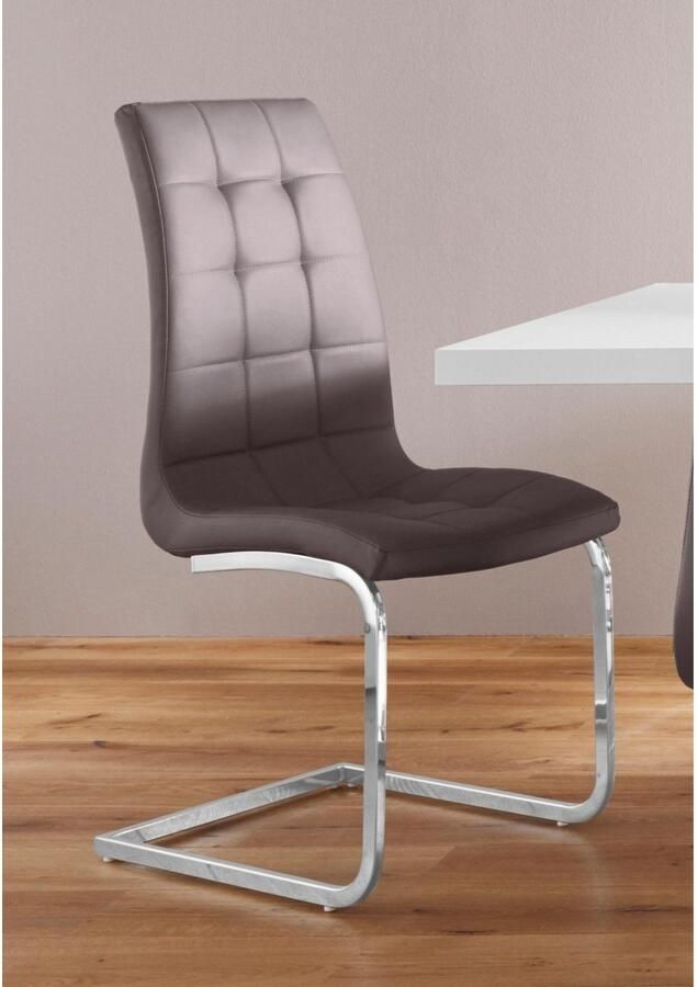 INOSIGN Vrijdragende stoel Lola set van 2 of 4 bekleding van imitatieleer of fluweelstof chroom metalen frame (set) - Foto 3