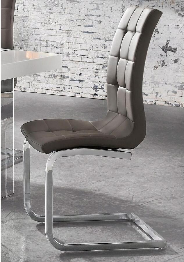 INOSIGN Vrijdragende stoel Lola set van 2 of 4 bekleding van imitatieleer of fluweelstof chroom metalen frame (set) - Foto 4