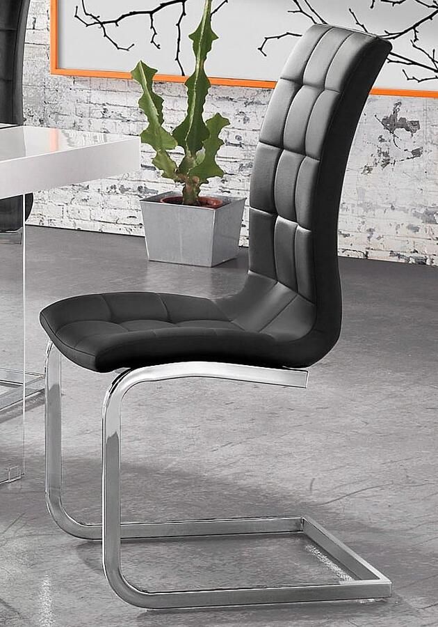 INOSIGN Vrijdragende stoel Lola set van 2 of 4 bekleding van imitatieleer of fluweelstof chroom metalen frame (set) - Foto 5