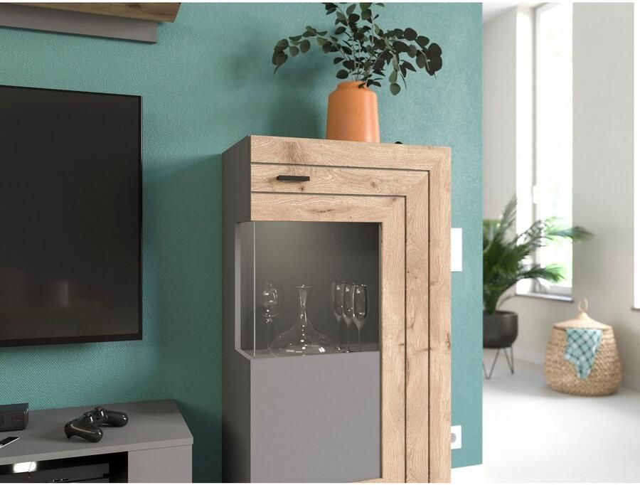 INOSIGN Wandmeubel Aalborg breedte 290 cm 2-kleurig metalen handgrepen 4-delig bestaande uit: (4-delig) - Foto 3