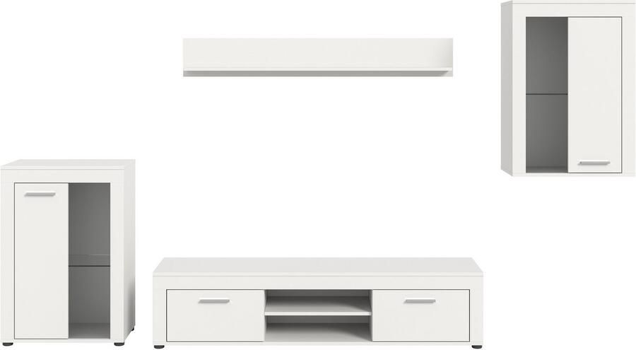 INOSIGN Wandmeubel Aosta 4-delig bestaande uit: 2x vitrinekast lowboard & wandplank (4-delig) - Foto 4