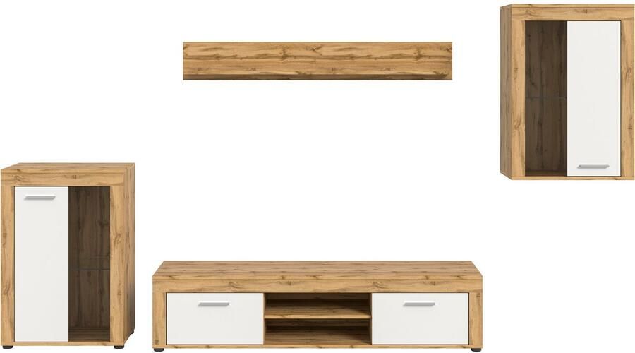 INOSIGN Wandmeubel Aosta 4-delig bestaande uit: 2x vitrinekast lowboard & wandplank (4-delig) - Foto 4