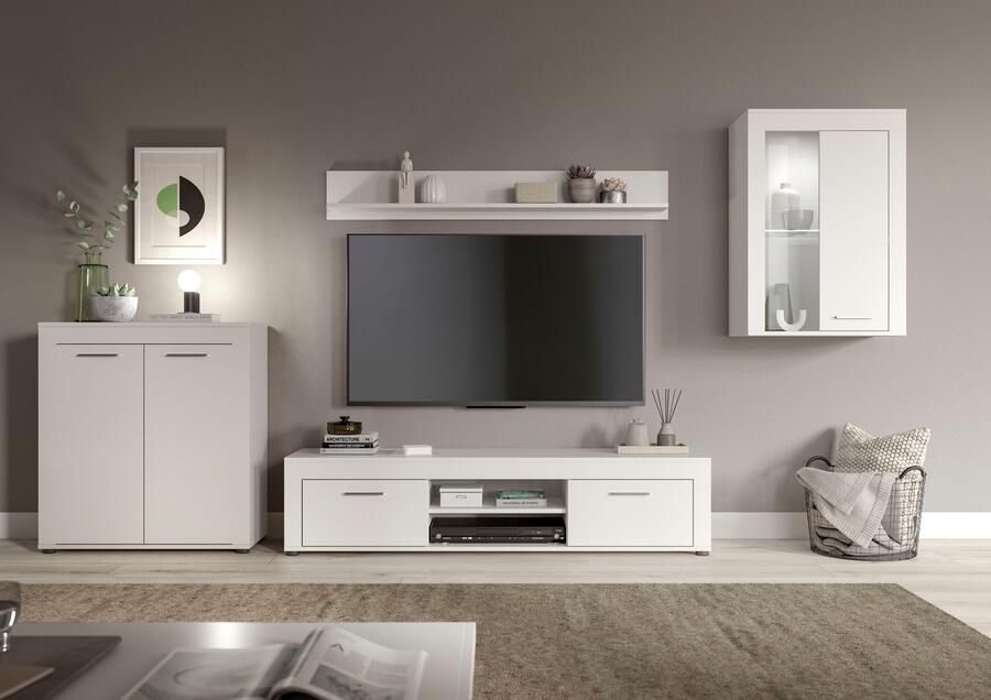 INOSIGN Wandmeubel Aosta 4-delig bestaande uit: highboard lowboard wandplank & vitrinekast (4-delig) - Foto 6