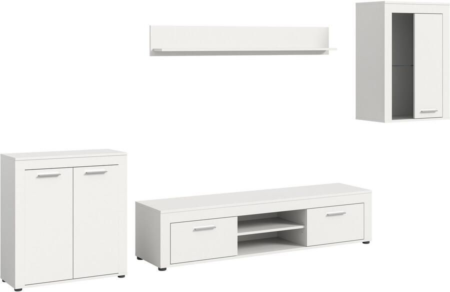 INOSIGN Wandmeubel Aosta 4-delig bestaande uit: highboard lowboard wandplank & vitrinekast (4-delig) - Foto 2