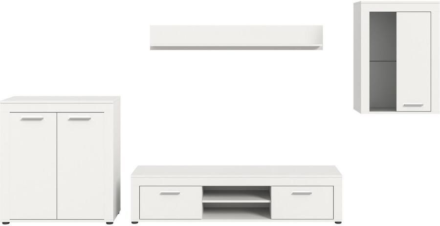 INOSIGN Wandmeubel Aosta 4-delig bestaande uit: highboard lowboard wandplank & vitrinekast (4-delig) - Foto 5