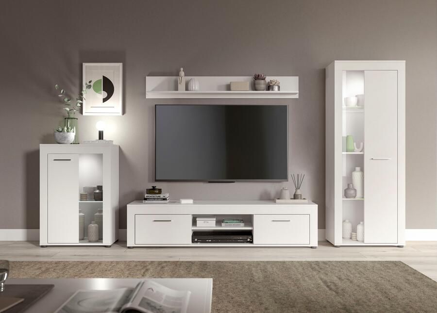 INOSIGN Wandmeubel Aosta 4-delig bestaande uit: vitrinekast lowboard wandplank & hoge vitrinekast (4 stuks) - Foto 6