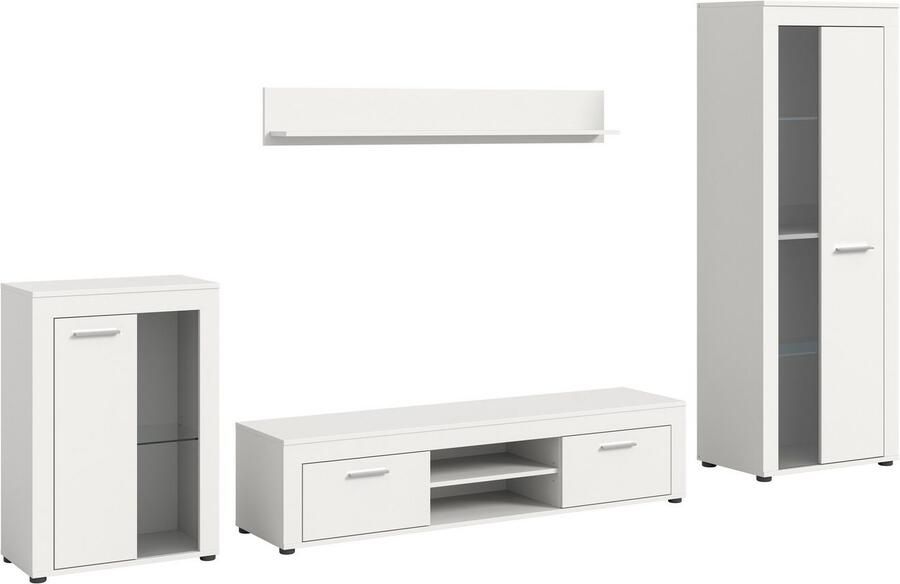 INOSIGN Wandmeubel Aosta 4-delig bestaande uit: vitrinekast lowboard wandplank & hoge vitrinekast (4 stuks) - Foto 2