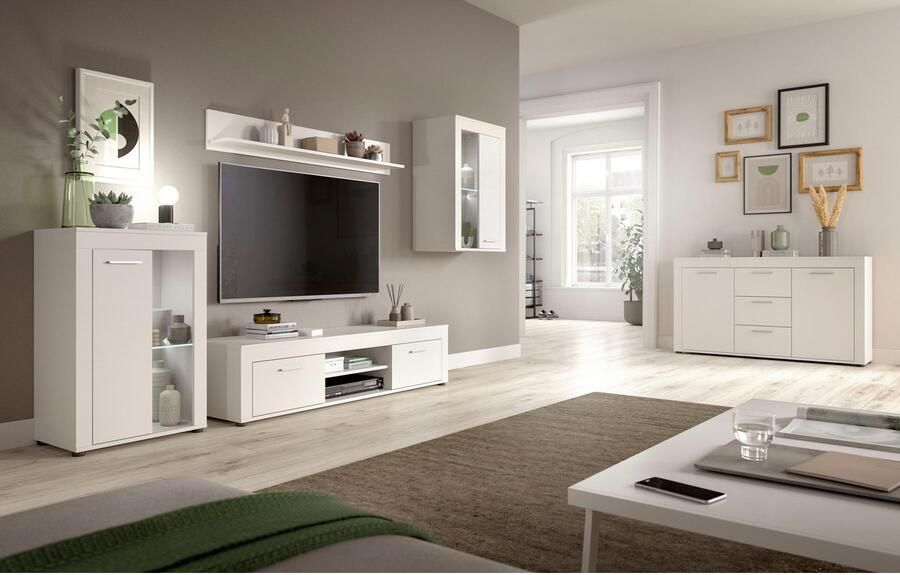 INOSIGN Wandmeubel Aosta 4-delig bestaande uit: highboard lowboard wandplank & vitrinekast (4-delig) - Foto 3