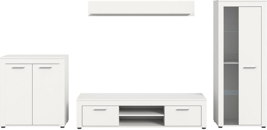 INOSIGN Wandmeubel Aosta Breedte 330cm bestaand uit Highboard Lowboard Wandplank Vitrine (4 stuks) - Foto 6