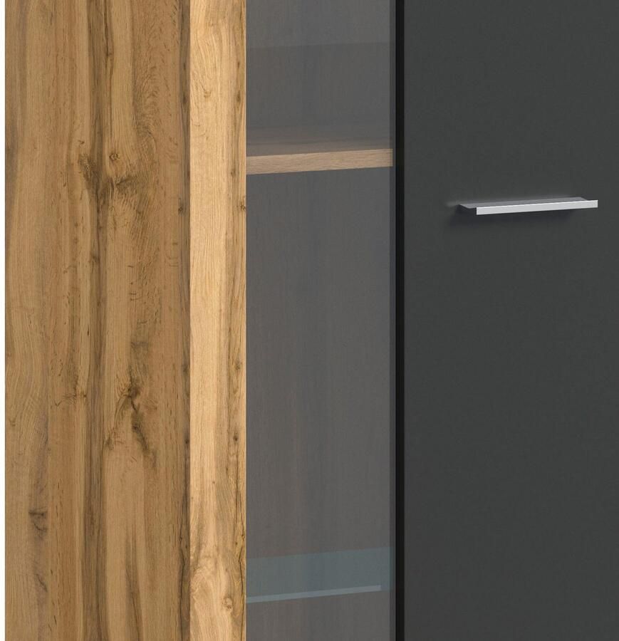 INOSIGN Vitrinekast Aosta hoogte 159 cm in verschillende kleuruitvoeringen 1 deur 3 legplanken 4 vakken woonkamer staande vitrine glazen vitrine
