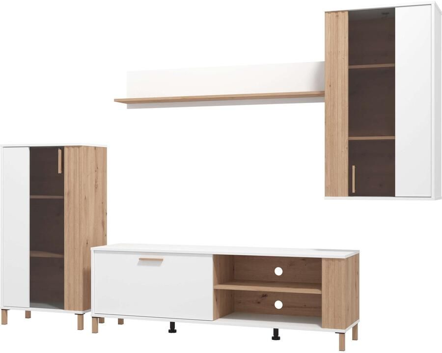 INOSIGN Wandmeubel Bastia woonwand mediawand aanbouwwand met MDF-profielen breedte 281 cm (complete set 4-delig) - Foto 4