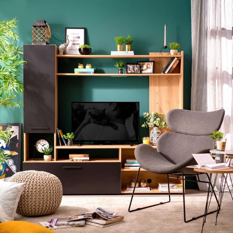 INOSIGN Wandmeubel Braga woonwand mediawand aanbouwwand voor TV tot 60' breedte 169 cm (complete set 3-delig)