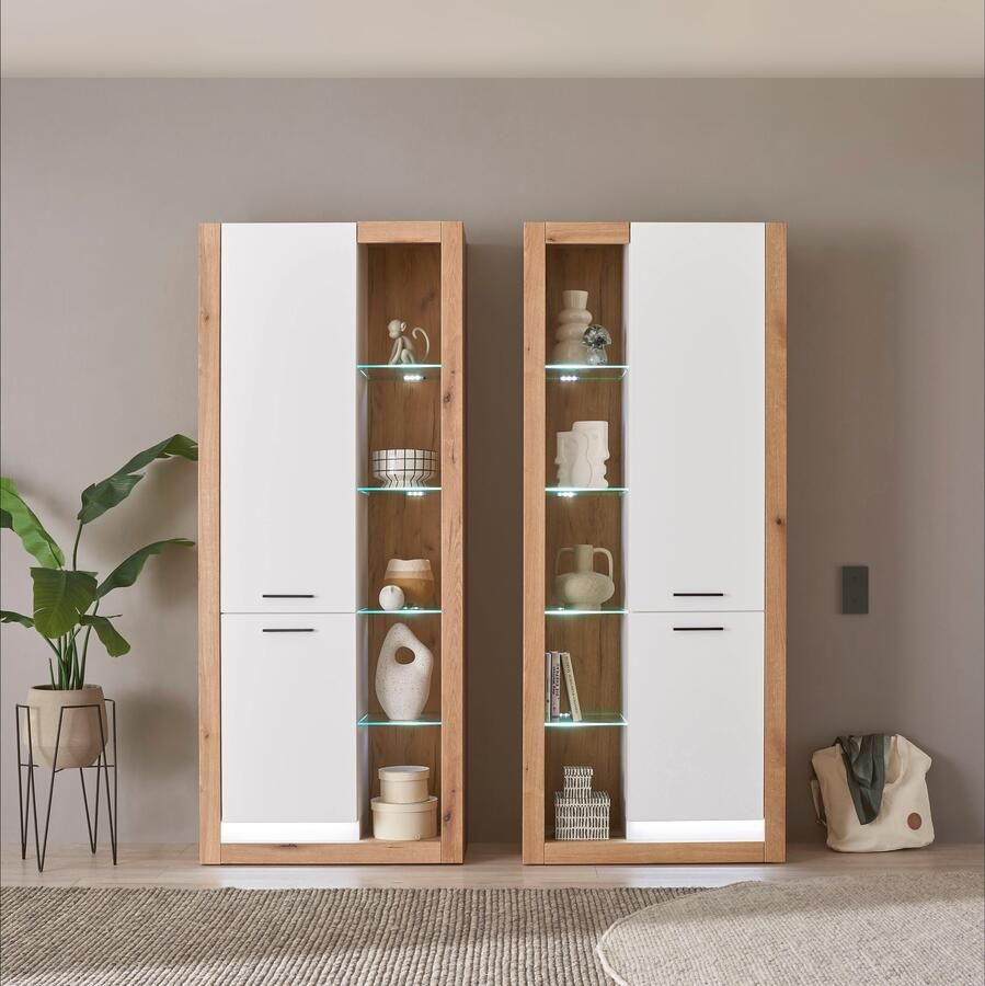 INOSIGN Wandmeubel Brixen moderne opbouwwand woonkamer set eik Evoke decor met wit (set 2-delig) - Foto 8