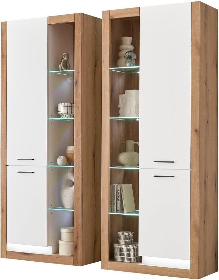 INOSIGN Wandmeubel Brixen moderne opbouwwand woonkamer set eik Evoke decor met wit (set 2-delig) - Foto 3