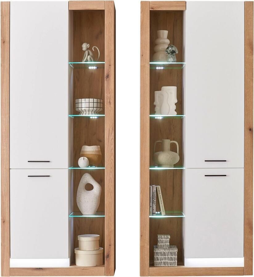 INOSIGN Wandmeubel Brixen moderne opbouwwand woonkamer set eik Evoke decor met wit (set 2-delig) - Foto 2