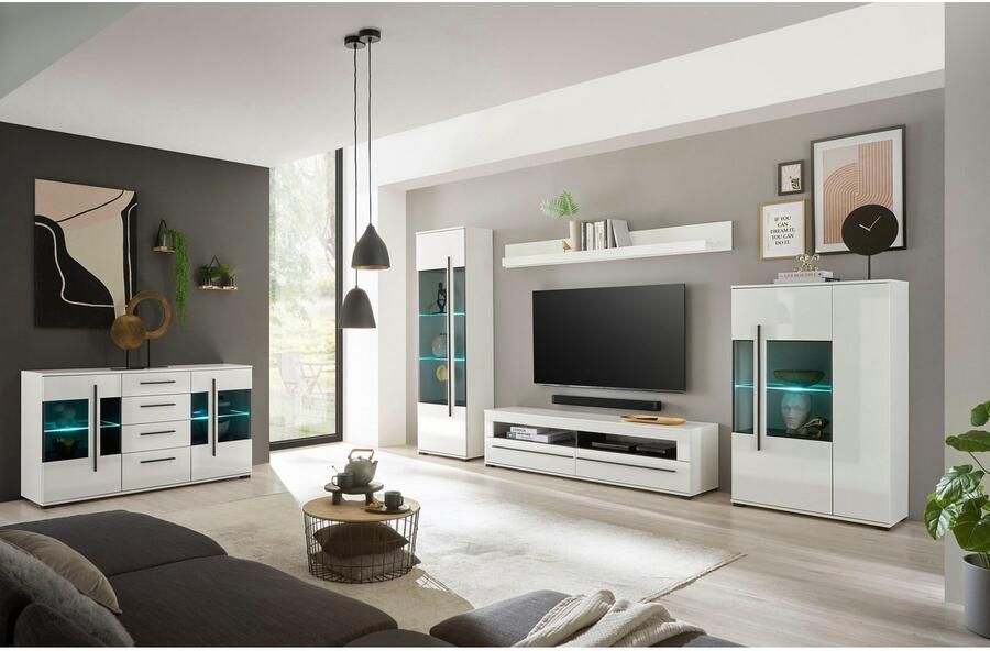 INOSIGN Dressoir Cantara moderne kast commode in Eiken Evoke of wit zwarte stanggreep voldoende opbergruimte veelzijdig inzetbaar - Foto 13