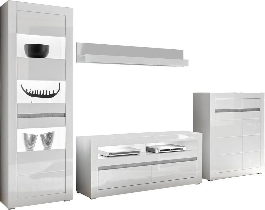 INOSIGN Wandmeubel Carat wordt geleverd met twee latten 1 x grijs 1 x wit (set 4-delig)