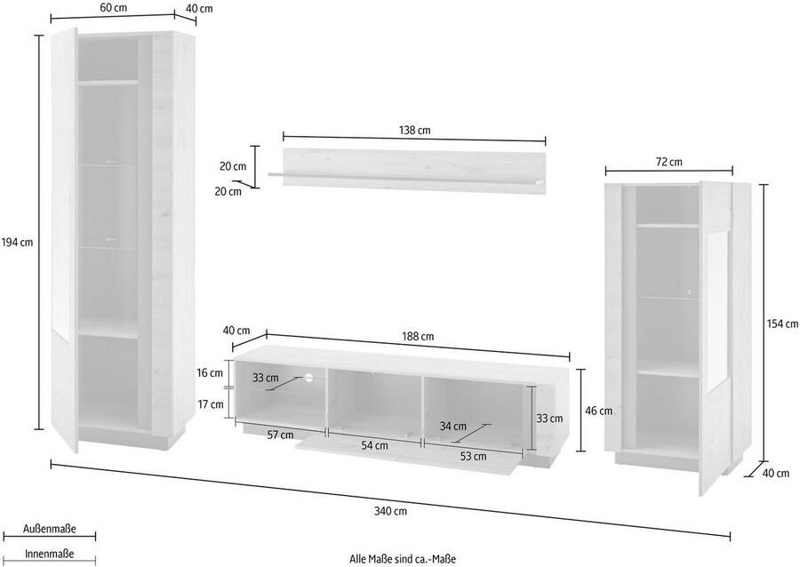 INOSIGN Wandmeubel CLAiR combi 22 (set 4-delig) - Foto 2