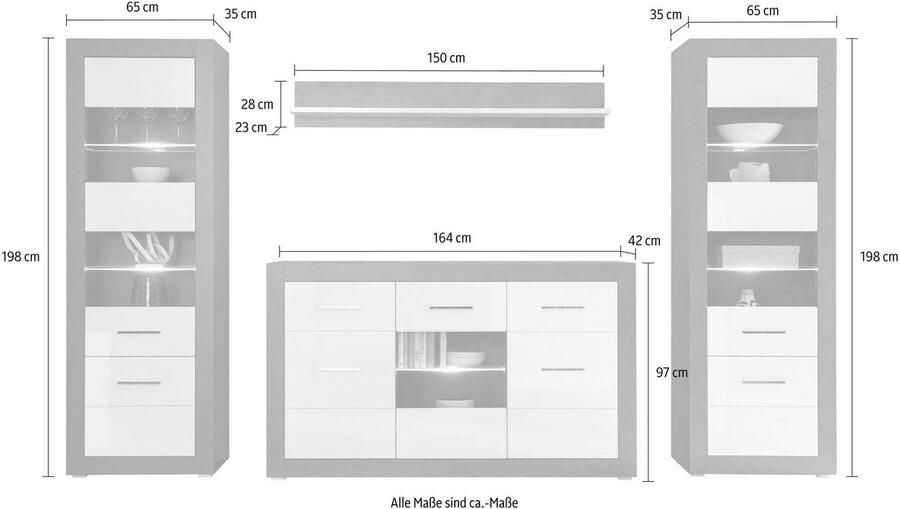 INOSIGN Wandmeubel Etero (4-delig) (set 4-delig) - Foto 2