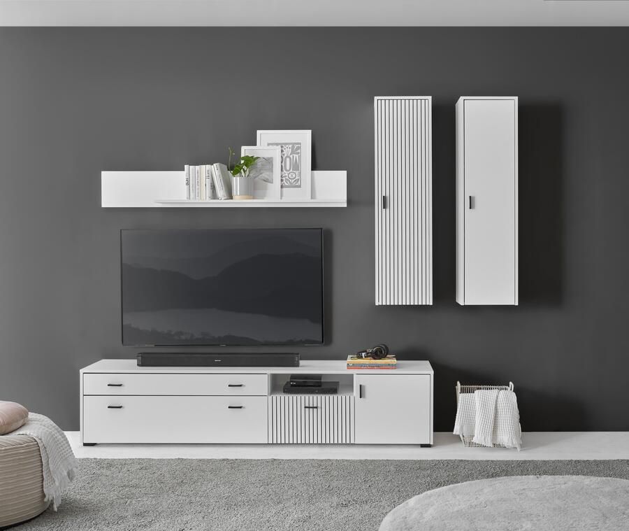 INOSIGN Wandmeubel Hudson met moderne groevenlook handgrepen van metaal (zwart) breedte 243 cm (set 4-delig) - Foto 7