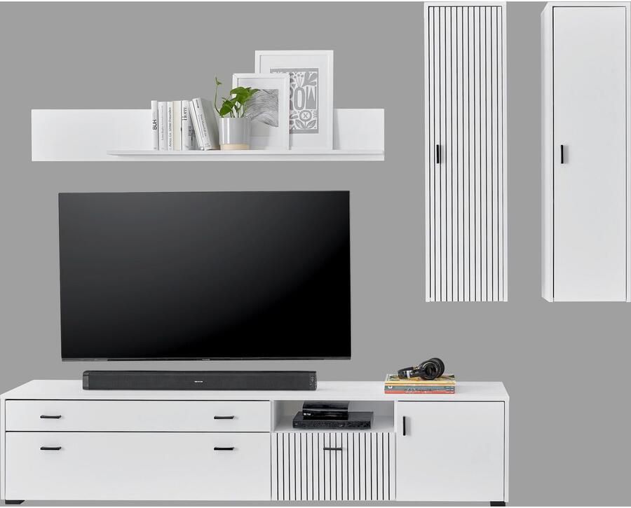 INOSIGN Wandmeubel Hudson met moderne groevenlook handgrepen van metaal (zwart) breedte 243 cm (set 4-delig) - Foto 4