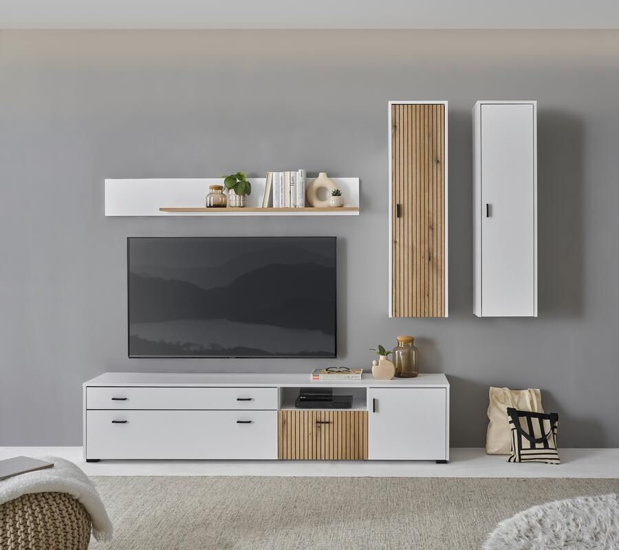 INOSIGN Wandmeubel Hudson met moderne groevenlook handgrepen van metaal (zwart) breedte 243 cm (set 4-delig) - Foto 8