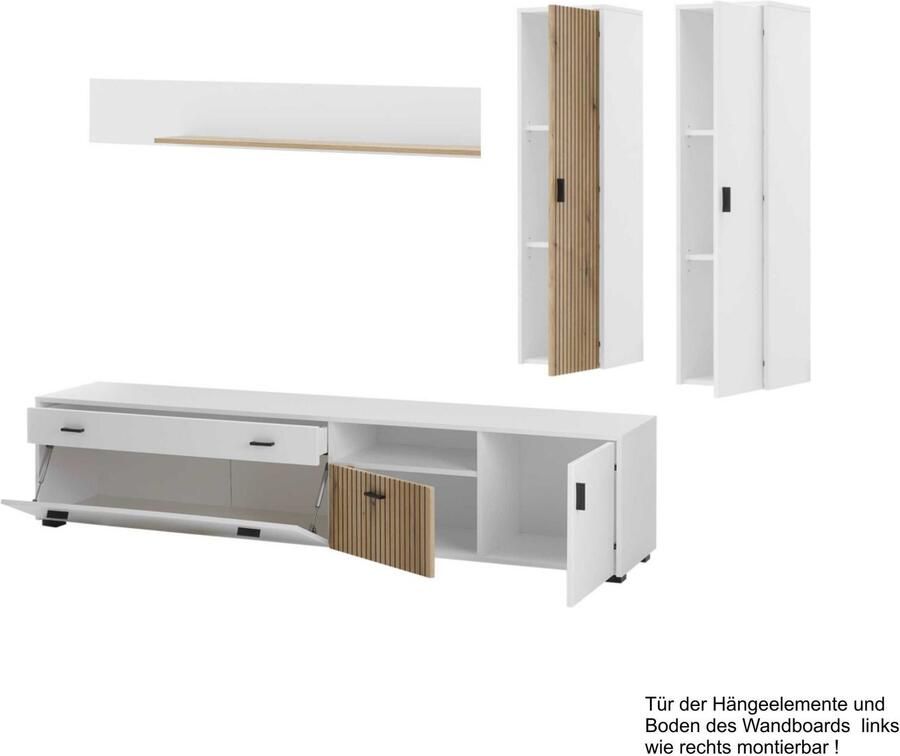 INOSIGN Wandmeubel Hudson met moderne groevenlook handgrepen van metaal (zwart) breedte 243 cm (set 4-delig) - Foto 4