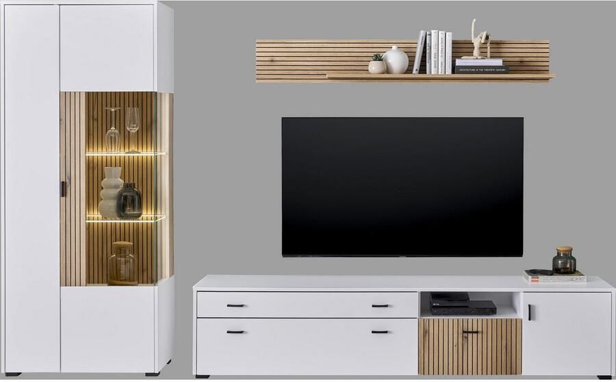 INOSIGN Wandmeubel Hudson met moderne groevenlook handgrepen van metaal (zwart) breedte 285 cm (set 3-delig) - Foto 7