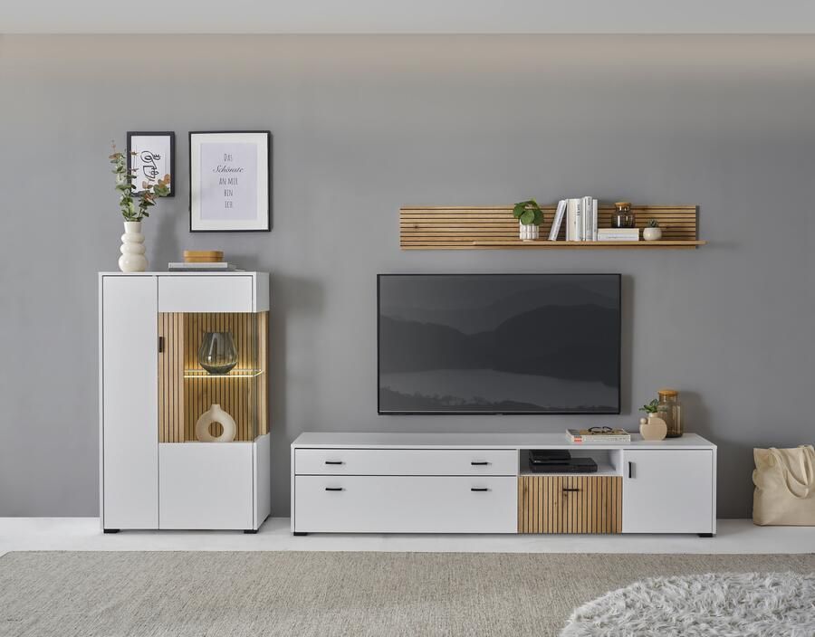 INOSIGN Wandmeubel Hudson met moderne groevenlook handgrepen van metaal (zwart) breedte 285 cm (set 3-delig) - Foto 8