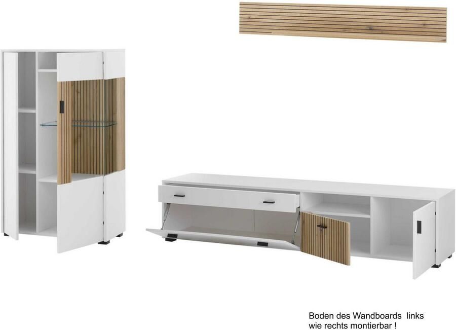 INOSIGN Wandmeubel Hudson met moderne groevenlook handgrepen van metaal (zwart) breedte 285 cm (set 3-delig) - Foto 5