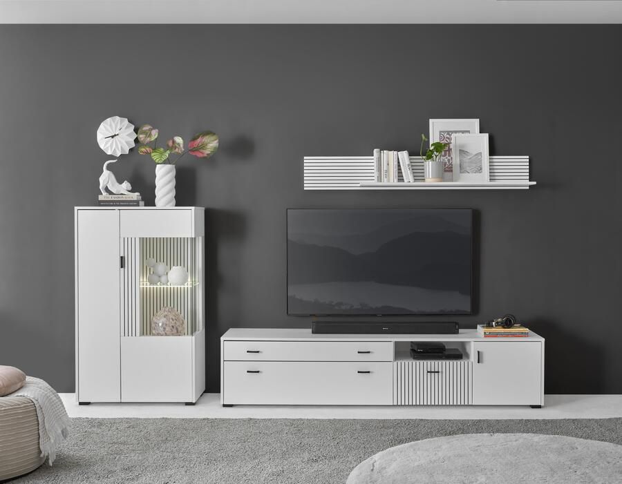 INOSIGN Wandmeubel Hudson met moderne groevenlook handgrepen van metaal (zwart) breedte 285 cm (set 3-delig) - Foto 8