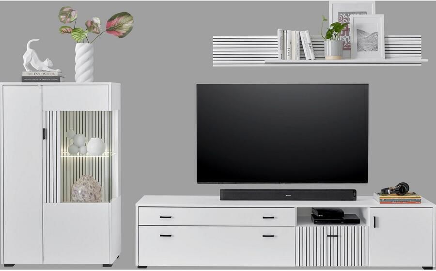 INOSIGN Wandmeubel Hudson met moderne groevenlook handgrepen van metaal (zwart) breedte 285 cm (set 3-delig) - Foto 7