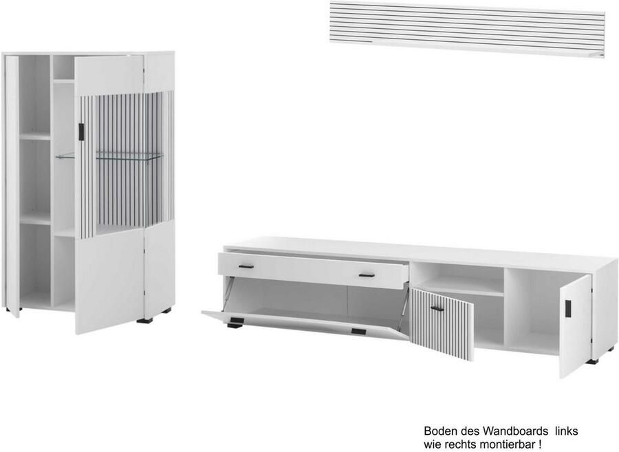 INOSIGN Wandmeubel Hudson met moderne groevenlook handgrepen van metaal (zwart) breedte 285 cm (set 3-delig) - Foto 5