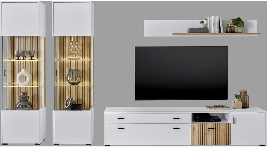 INOSIGN Wandmeubel Hudson met moderne groevenlook handgrepen van metaal (zwart) breedte 316 cm (set 4-delig) - Foto 8