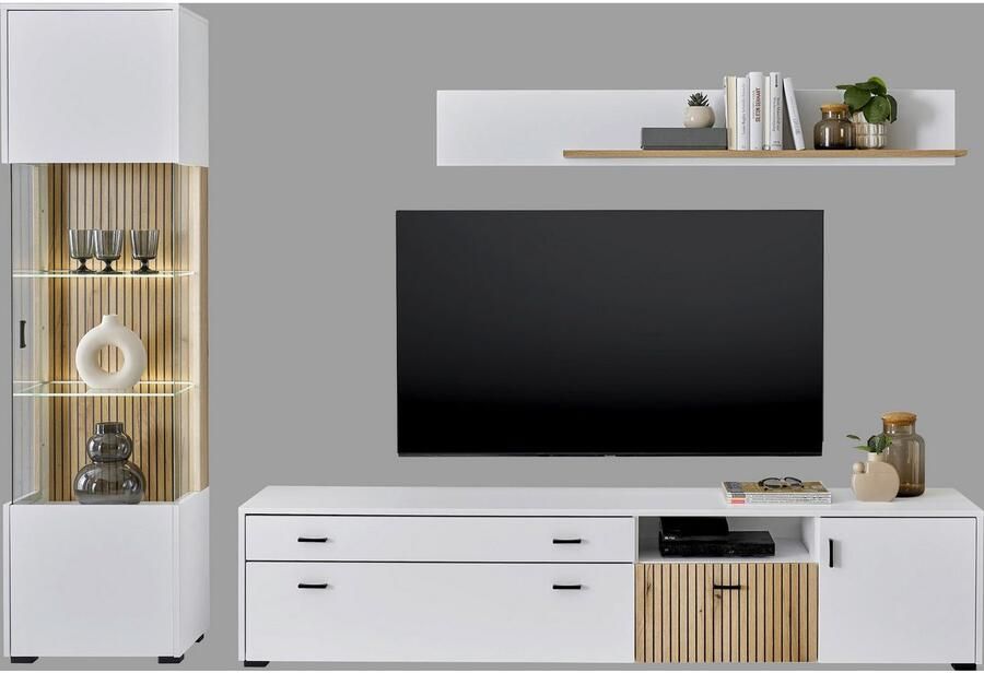 INOSIGN Wandmeubel Hudson met moderne groevenlook handgrepen van metaal (zwart) breedte 316 cm (set 3-delig) - Foto 8