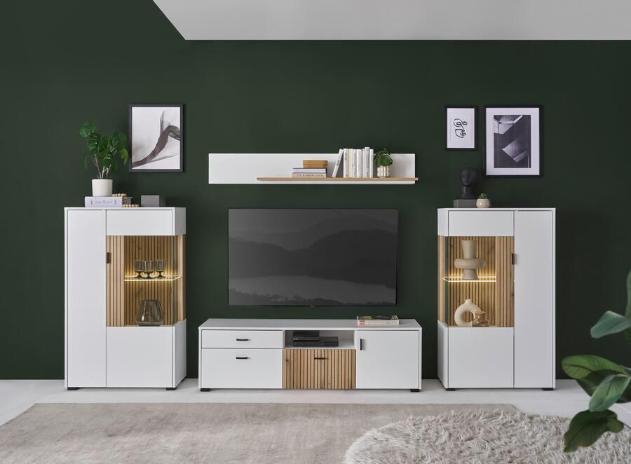 INOSIGN Wandmeubel Hudson met moderne groevenlook handgrepen van metaal (zwart) breedte 320 cm (set 4-delig) - Foto 10