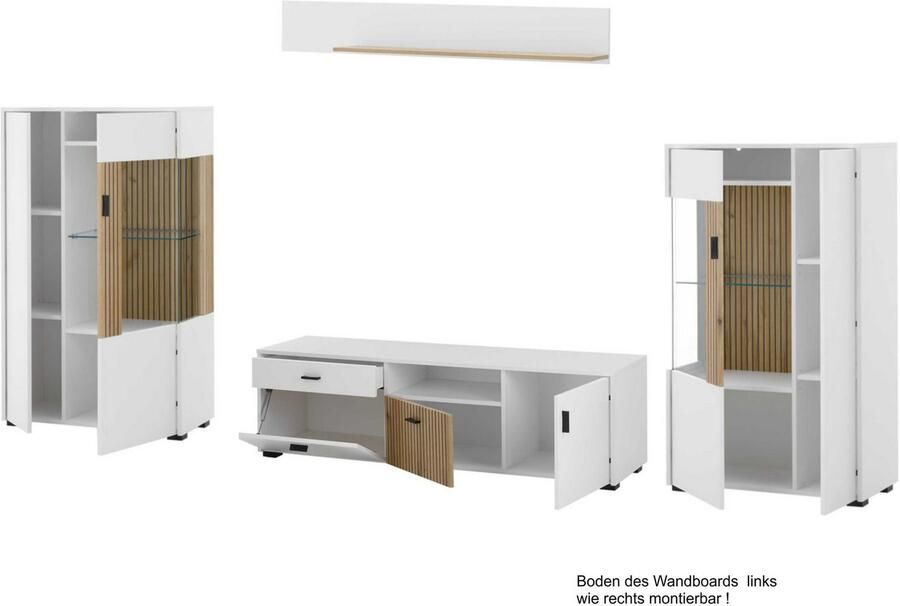 INOSIGN Wandmeubel Hudson met moderne groevenlook handgrepen van metaal (zwart) breedte 320 cm (set 4-delig) - Foto 8