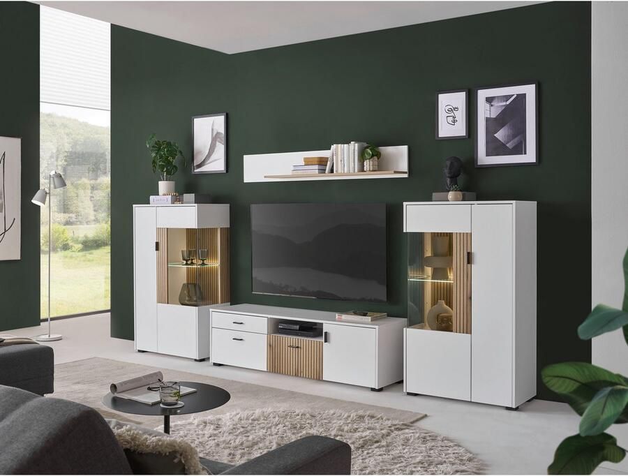 INOSIGN Wandmeubel Hudson met moderne groevenlook handgrepen van metaal (zwart) breedte 320 cm (set 4-delig) - Foto 7