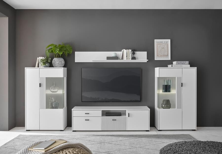 INOSIGN Wandmeubel Hudson met moderne groevenlook handgrepen van metaal (zwart) breedte 320 cm (set 4-delig) - Foto 10