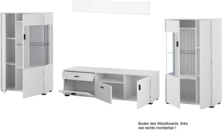 INOSIGN Wandmeubel Hudson met moderne groevenlook handgrepen van metaal (zwart) breedte 320 cm (set 4-delig) - Foto 8