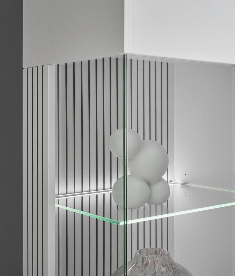 INOSIGN Wandmeubel Hudson met moderne groevenlook handgrepen van metaal (zwart) breedte 320 cm (set 4-delig)