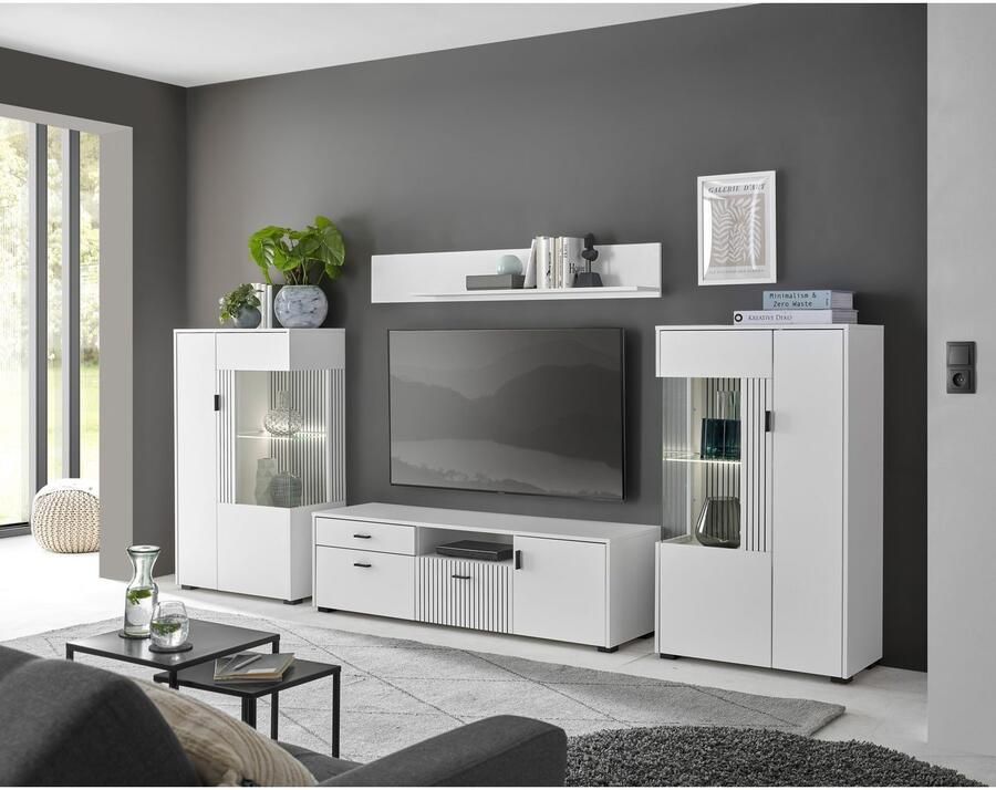 INOSIGN Wandmeubel Hudson met moderne groevenlook handgrepen van metaal (zwart) breedte 320 cm (set 4-delig) - Foto 5