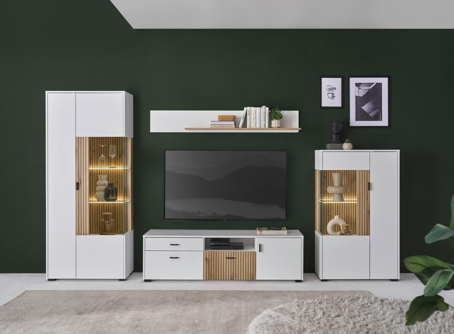 INOSIGN Wandmeubel Hudson met moderne groevenlook handgrepen van metaal (zwart) breedte 320 cm (set 4-delig) - Foto 10