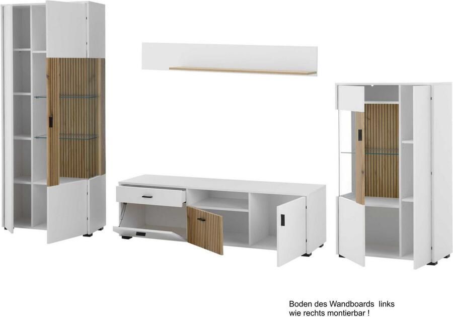 INOSIGN Wandmeubel Hudson met moderne groevenlook handgrepen van metaal (zwart) breedte 320 cm (set 4-delig) - Foto 8