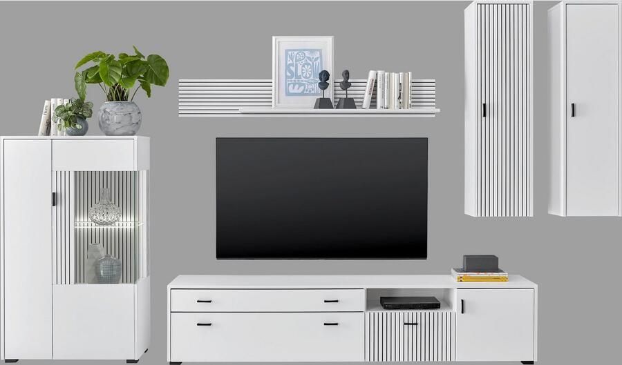 INOSIGN Wandmeubel Hudson met moderne groevenlook handgrepen van metaal (zwart) breedte 328 cm (set 5-delig) - Foto 9