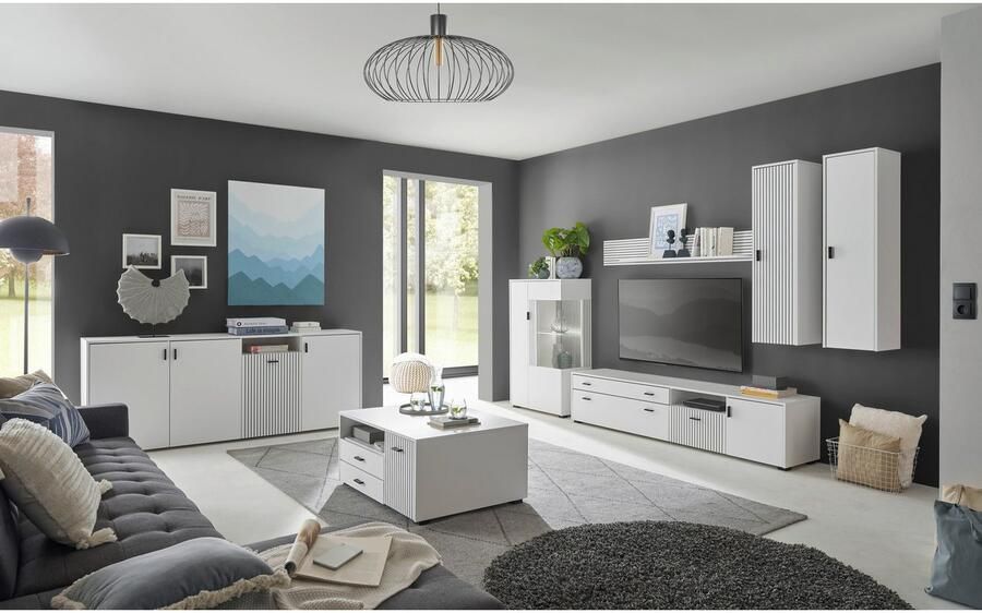 INOSIGN Wandmeubel Hudson met moderne groevenlook handgrepen van metaal (zwart) breedte 328 cm (set 5-delig) - Foto 8