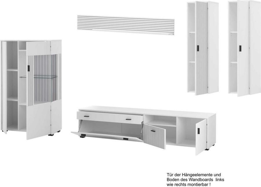 INOSIGN Wandmeubel Hudson met moderne groevenlook handgrepen van metaal (zwart) breedte 328 cm (set 5-delig) - Foto 7
