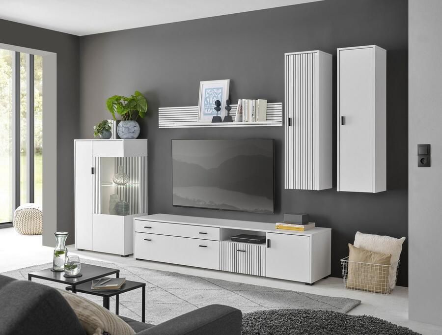 INOSIGN Wandmeubel Hudson met moderne groevenlook handgrepen van metaal (zwart) breedte 328 cm (set 5-delig) - Foto 4