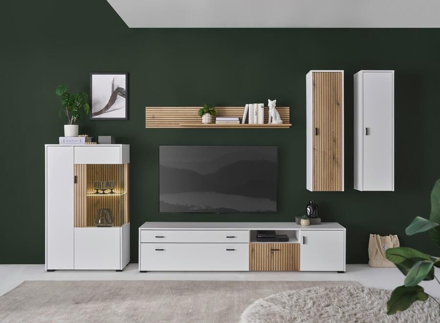 INOSIGN Wandmeubel Hudson met moderne groevenlook handgrepen van metaal (zwart) breedte 328 cm (set 5-delig) - Foto 10