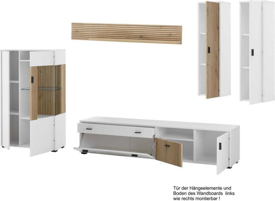 INOSIGN Wandmeubel Hudson met moderne groevenlook handgrepen van metaal (zwart) breedte 328 cm (set 5-delig) - Foto 7